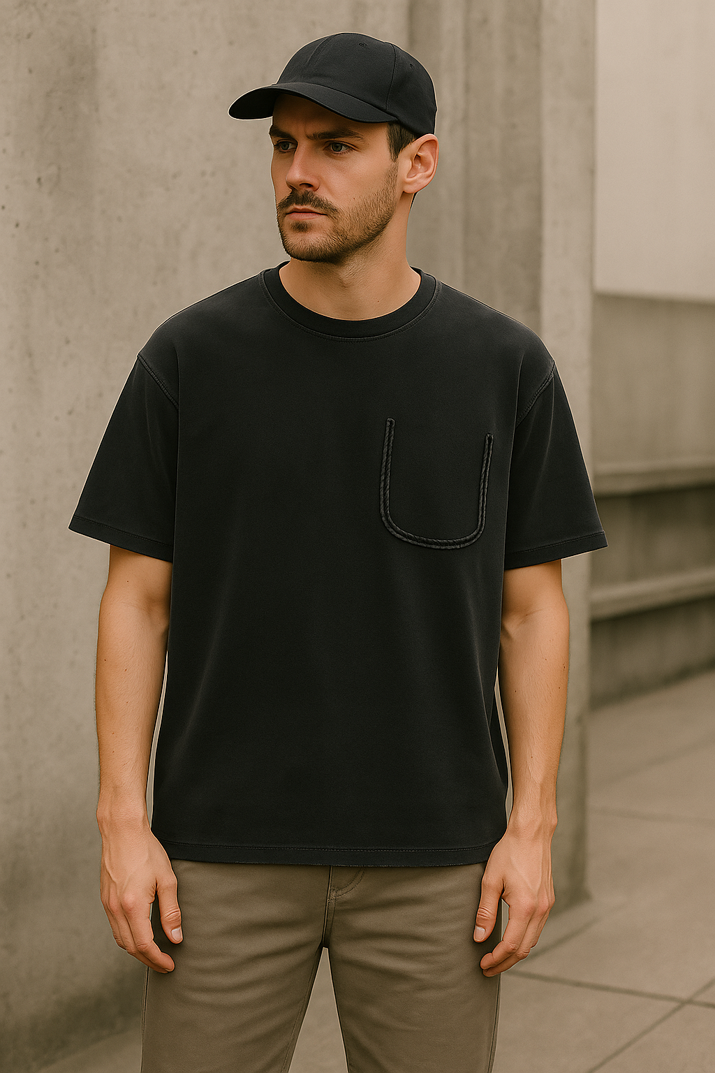 Men's Faux Pocket Seam T-Shirt