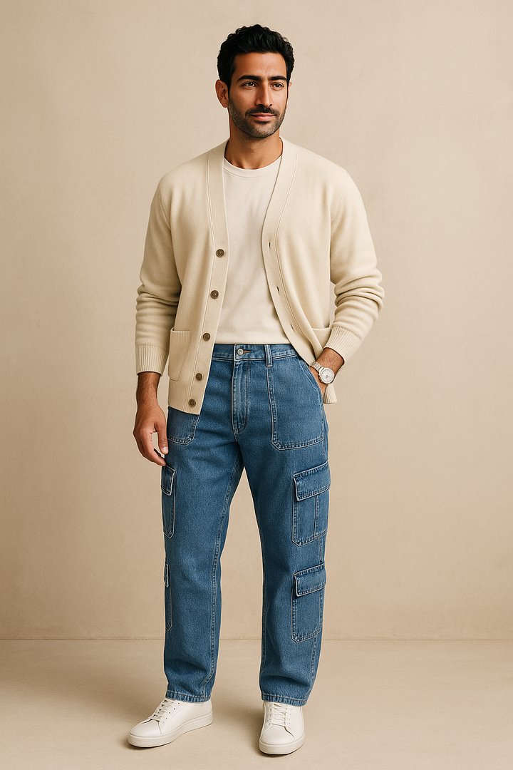 Pocket Cargo Denim Jeans