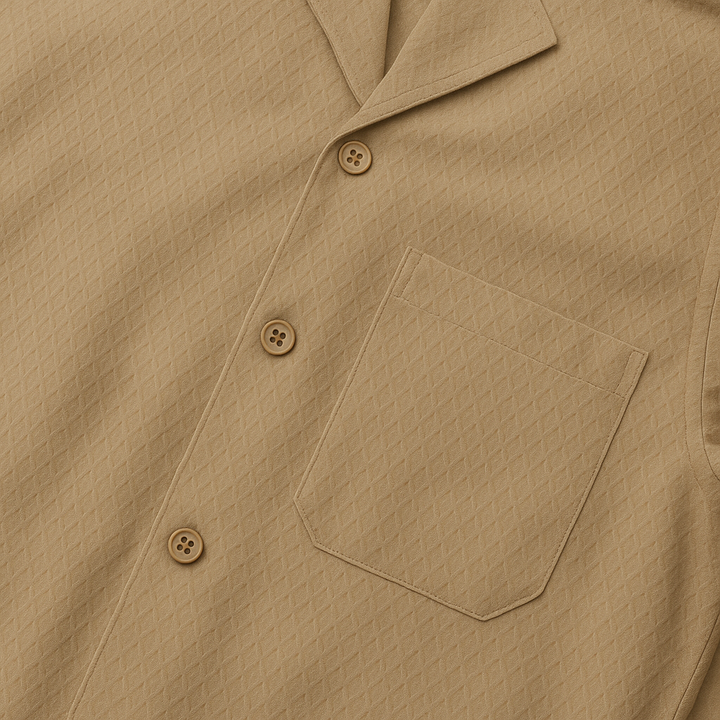 Textured Knit Short Sleeve Shirt