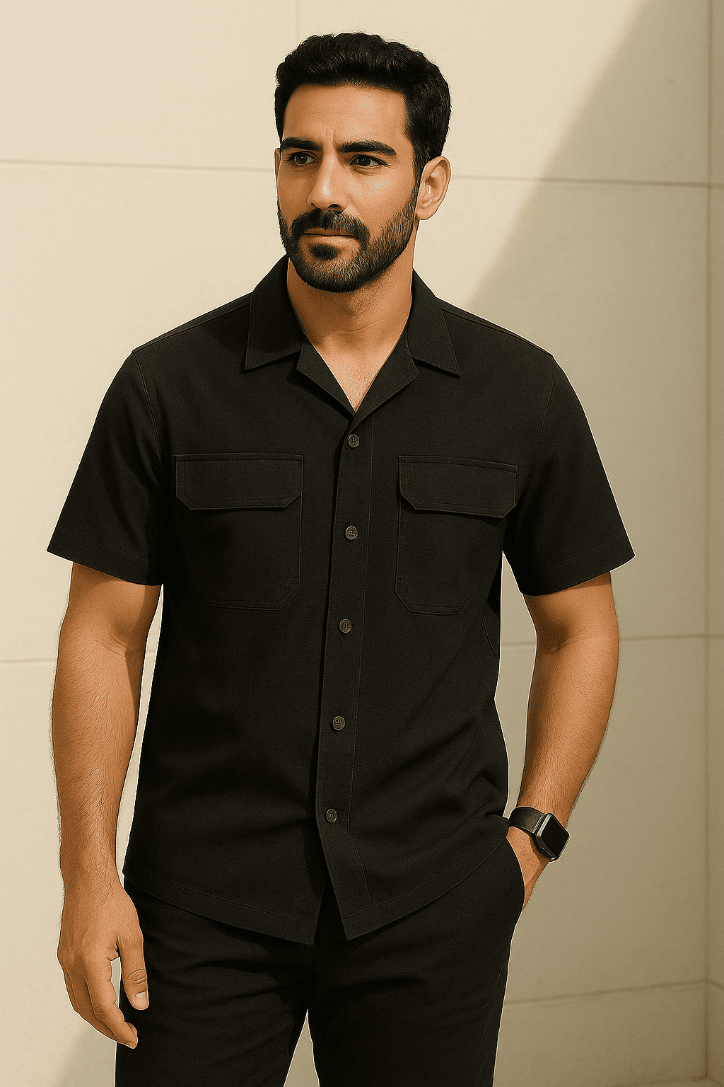 Short Sleeve Utility Shirt with Flap Chest Pockets