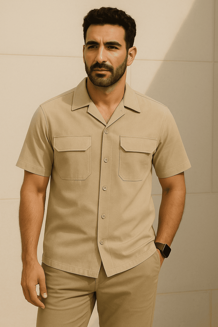 Short Sleeve Utility Shirt with Flap Chest Pockets