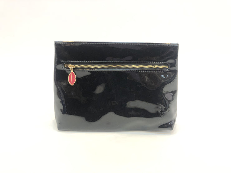 YSL MAKE UP POUCH BLACK WITH PINK LIP CHARM