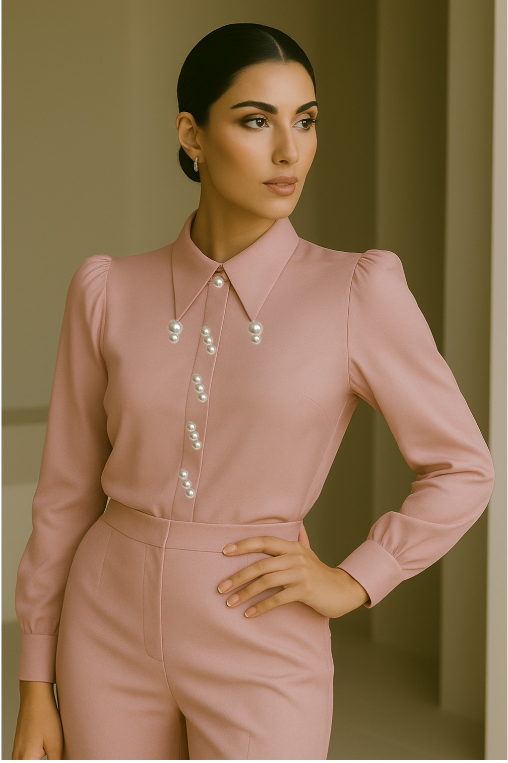Pearl-Button Blouse