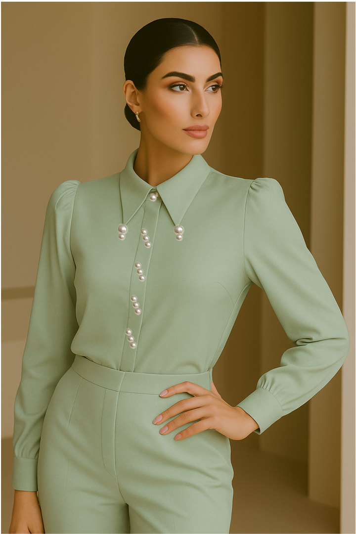 Pearl-Button Blouse