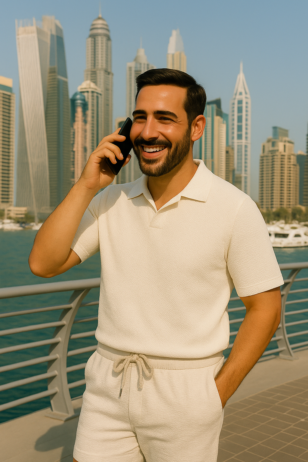 Ribbed Knit Polo