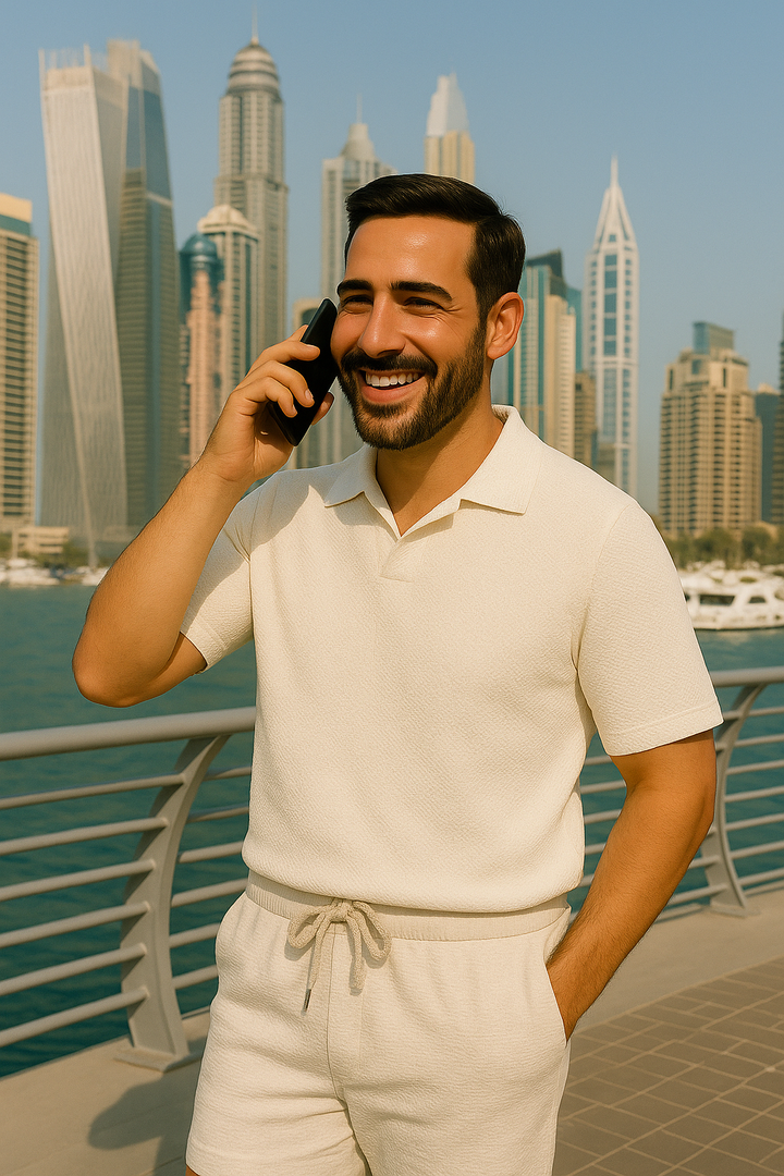 Ribbed Knit Polo