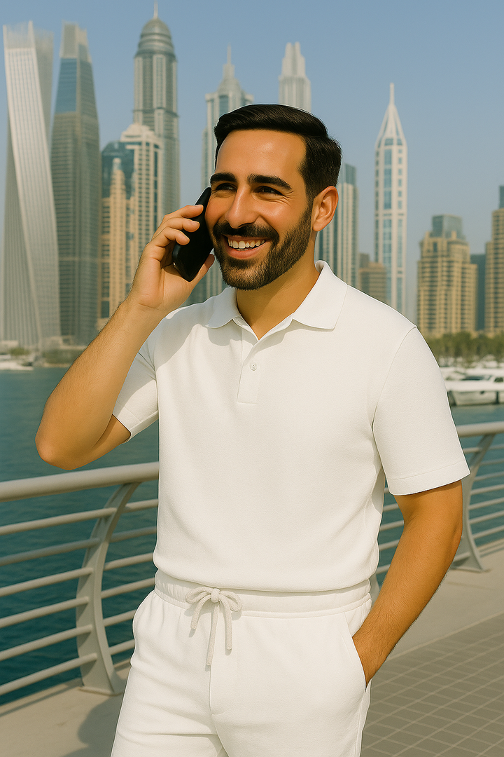 Ribbed Knit Polo