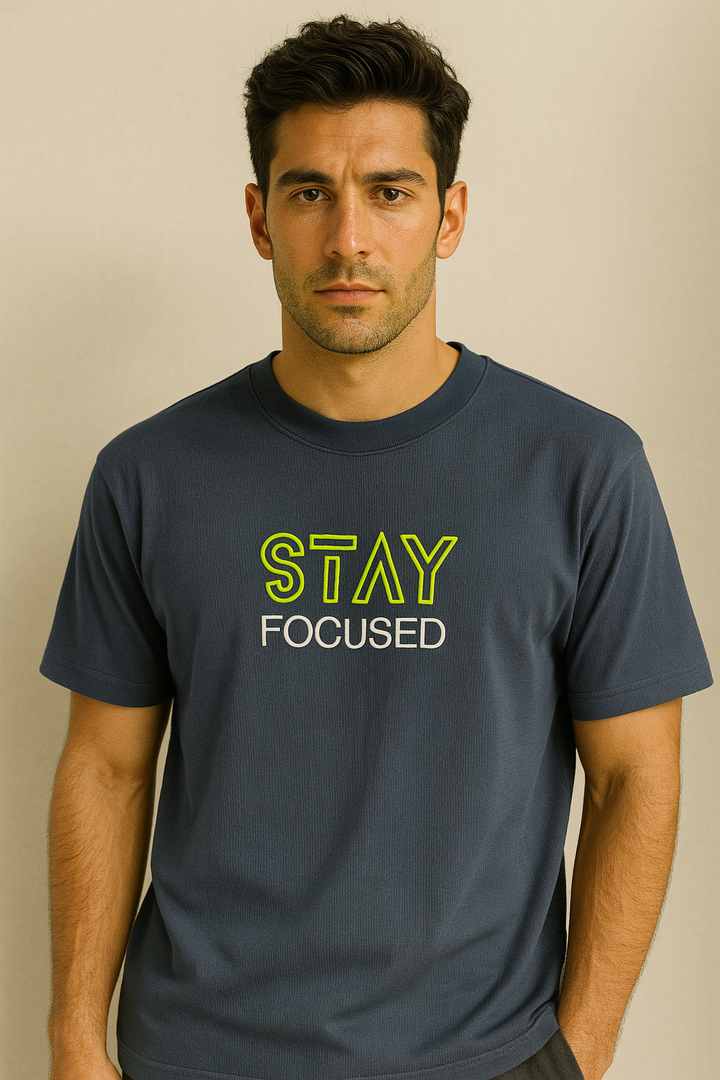 Stay Focused Graphic Cotton T-Shirt