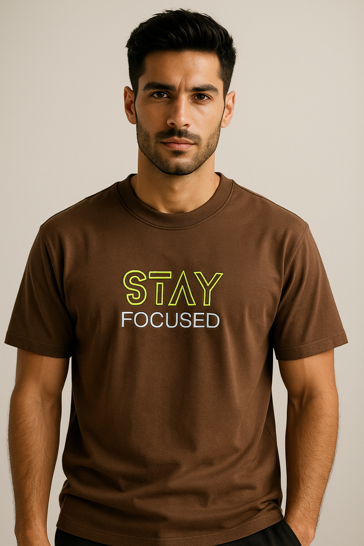 Stay Focused Graphic Cotton T-Shirt