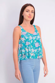 ALL OVER PRINTED SLEEVELESS TOP