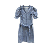 DENIM TIE UP DRESS