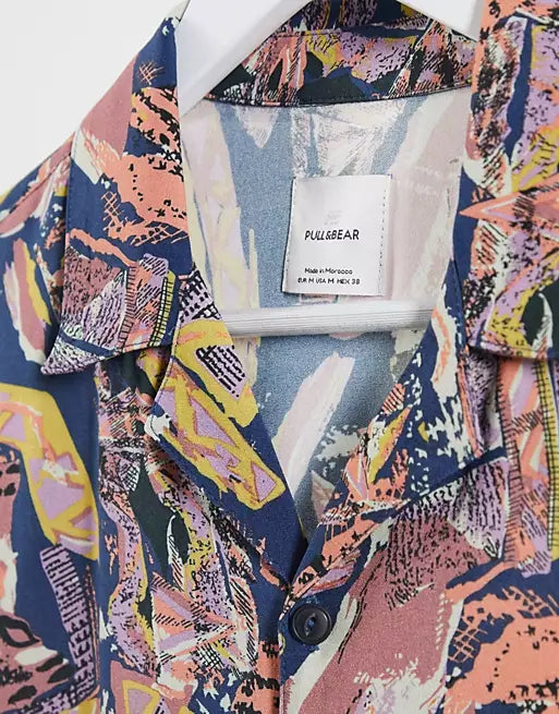 SHORT SLEEVE SHIRT WITH ABSTRACT PRINT