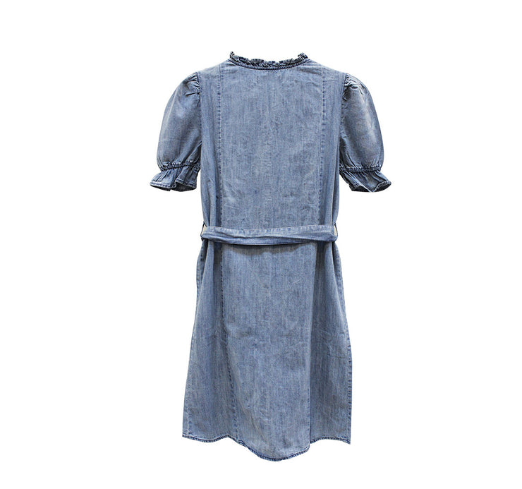 DENIM TIE UP DRESS