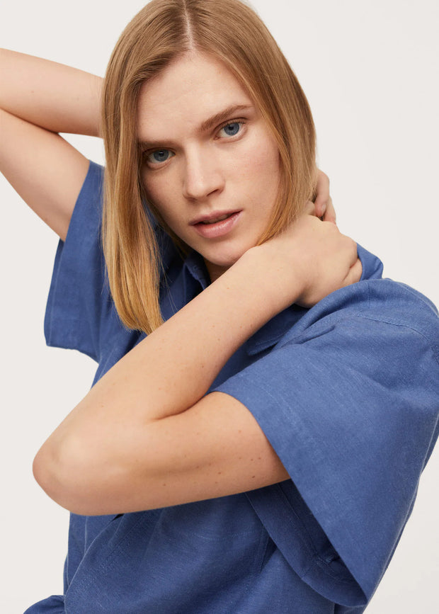 MANGO CROP TIE SHIRT