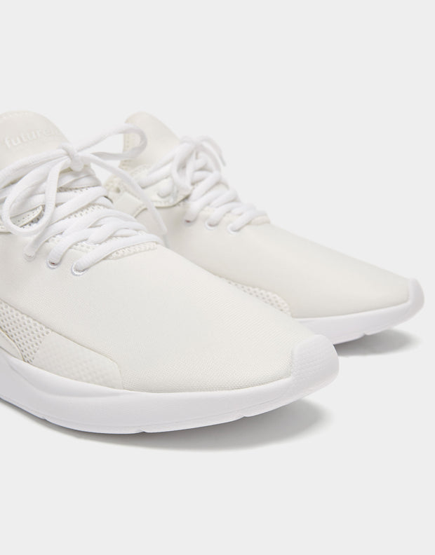 WHITE FABRIC TRAINERS