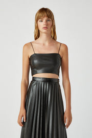 FAUX LEATHER CROP TOP