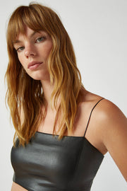 FAUX LEATHER CROP TOP