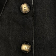 DENIM  BUTTON PINAFORE MINI DRESS