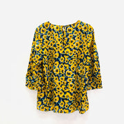 OLIVIA PRINTED BLOUSE 3/4TH SLEEVE YELLOW CPOP
