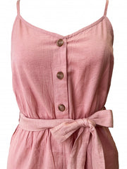 NEW LOOK BUTTON THROUGH PLAYSUIT IN PEACH