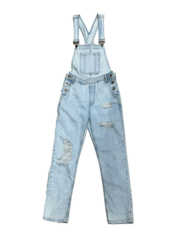 DUNGAREE JEANS RIPPED