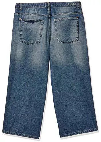 BLUE WASHED RIPPED JEANS