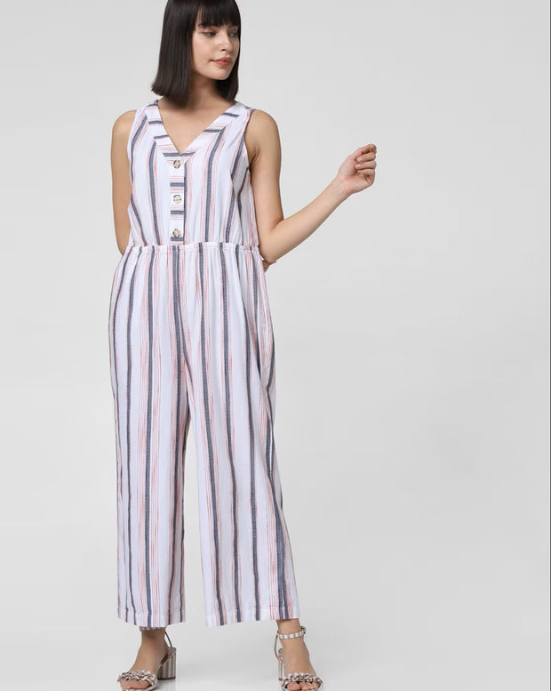 white strips jumpsuit